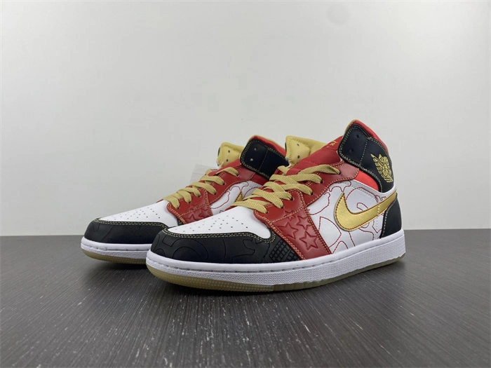 Jordan 1 Mid XQ White Black Sport Red DV0576- Refined 3694