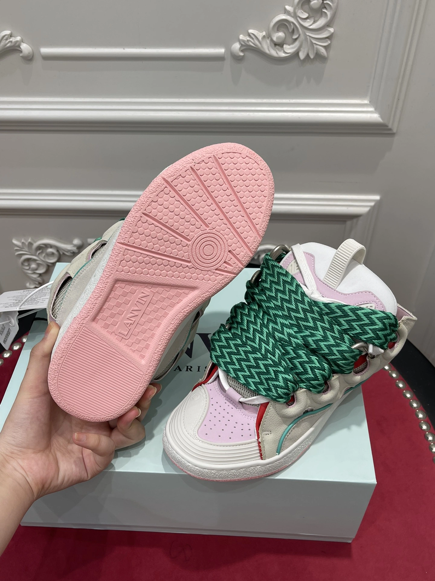 Lanvon Curb SneakerBeige Pink FM-SKRK11-DALL-P Practical 843