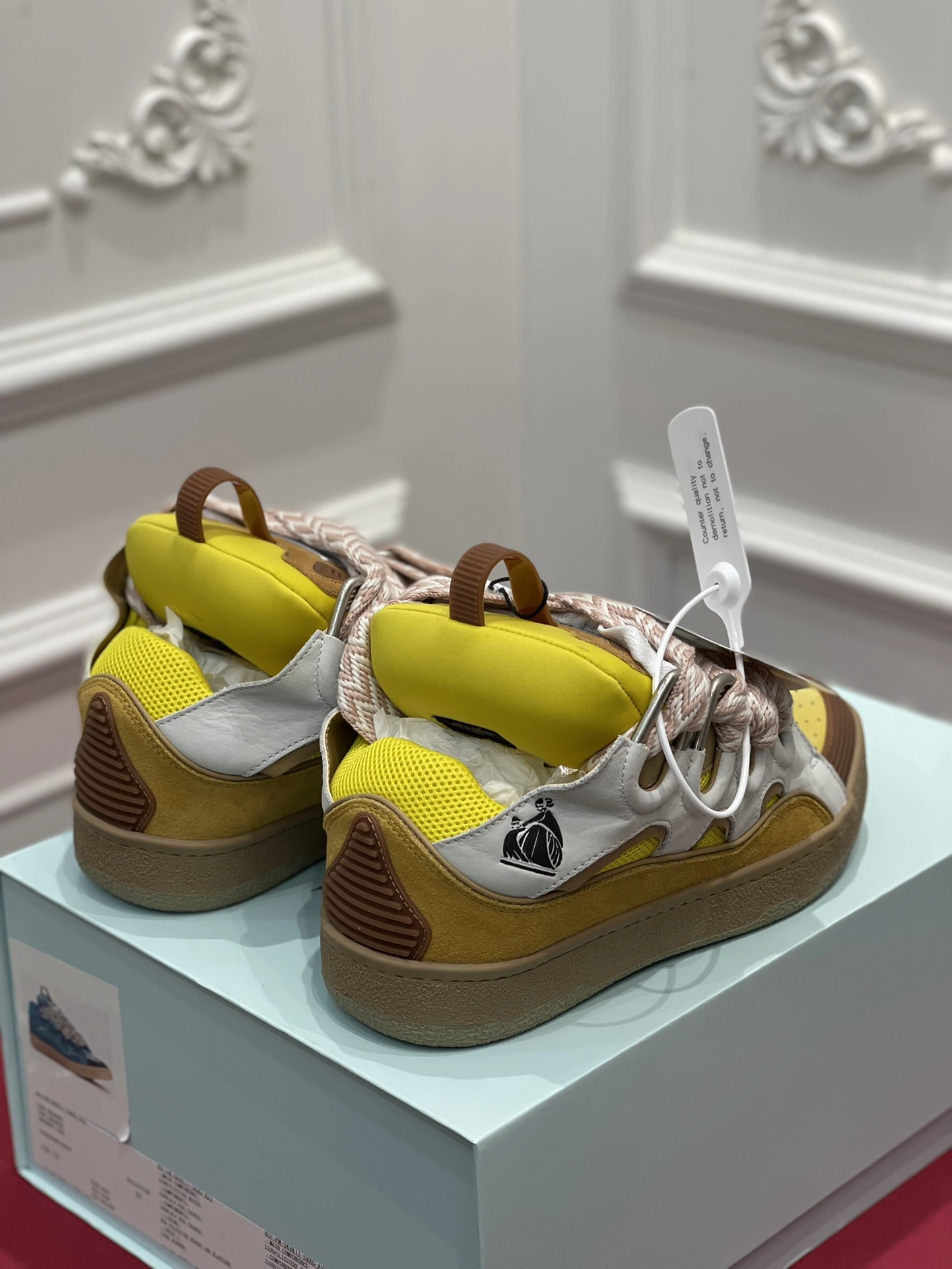 Breathable Lanvon Leather Curb Beige Yellow FM-SKRK11-DRAG-H 848