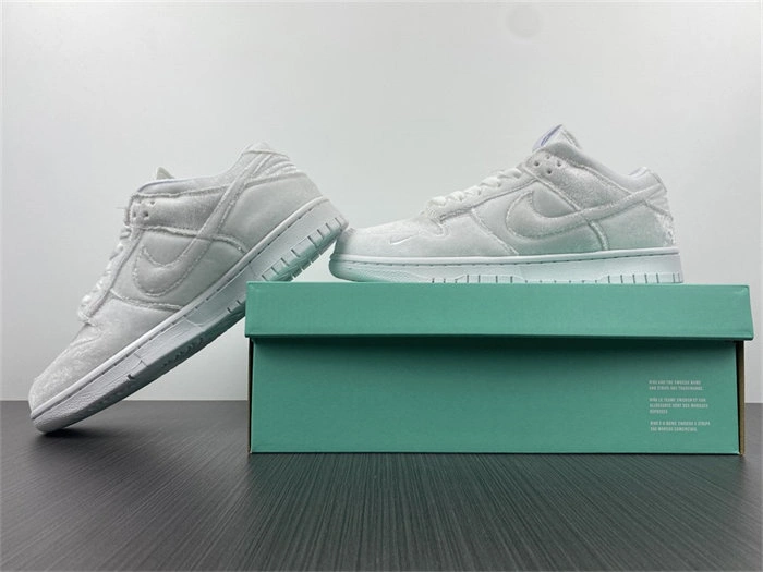EasyCare Nike Dunk Low Dover Street Market Triple White Velvet DH2686- 4766