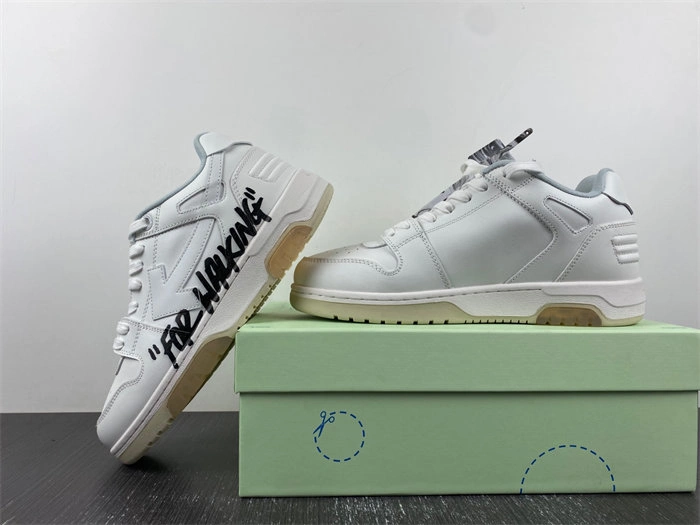 OFF-WHITE Out Of Office OOO Low Tops For Walking White Black OMIA189R21LEA EyeCatching 3125